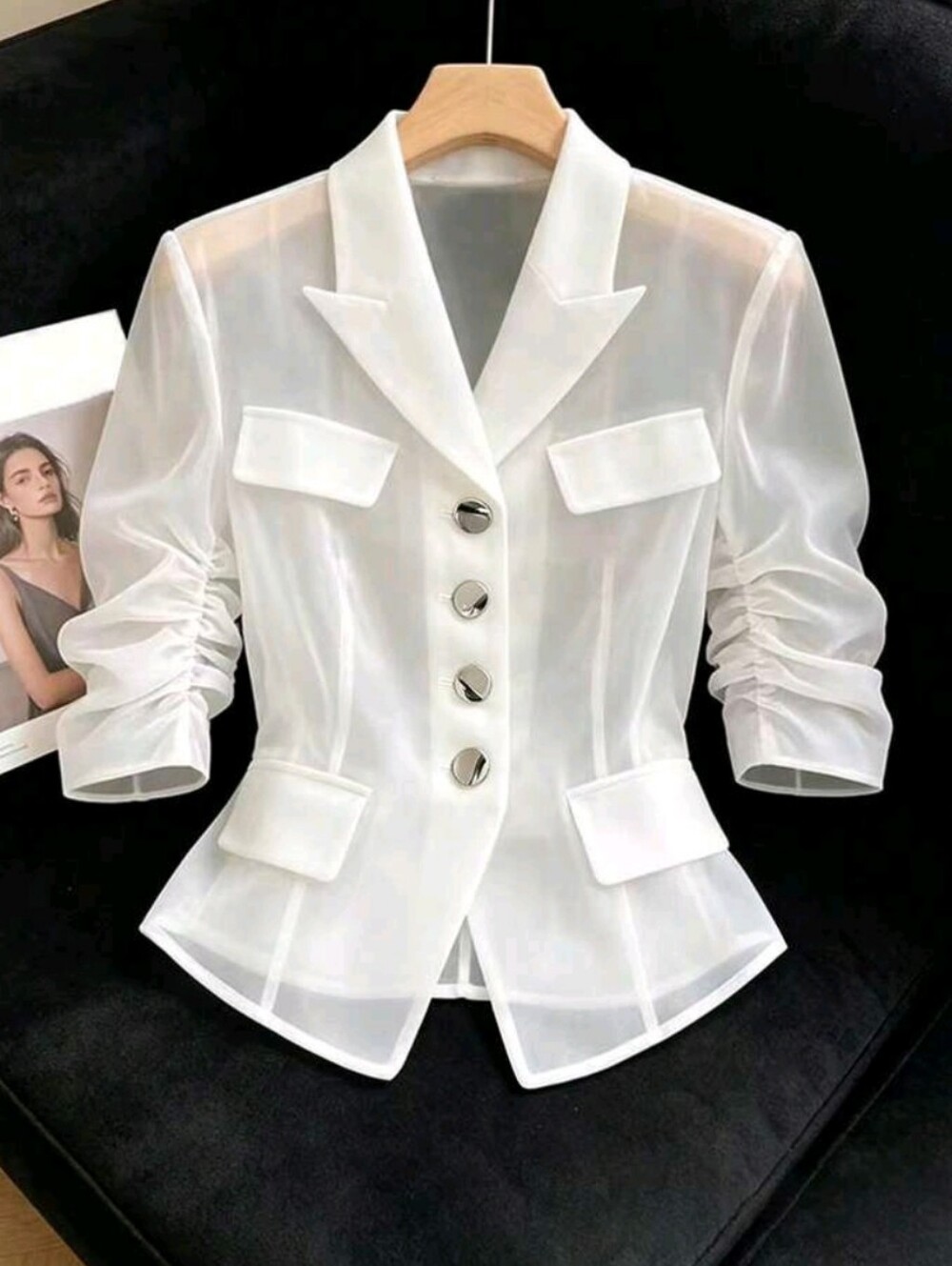 Women's Elegant Commute Solid Color Thin Jacket
